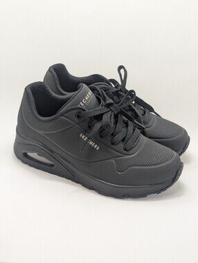 SkechersUno Stand On Air Women Black Slip-On Athletic Shoe with Cushioned Insole